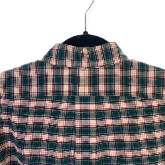 Ralph Lauren Mens SZ M Green Plaid Cotton Button Down “Big Shirt” - Picture 4 of 11